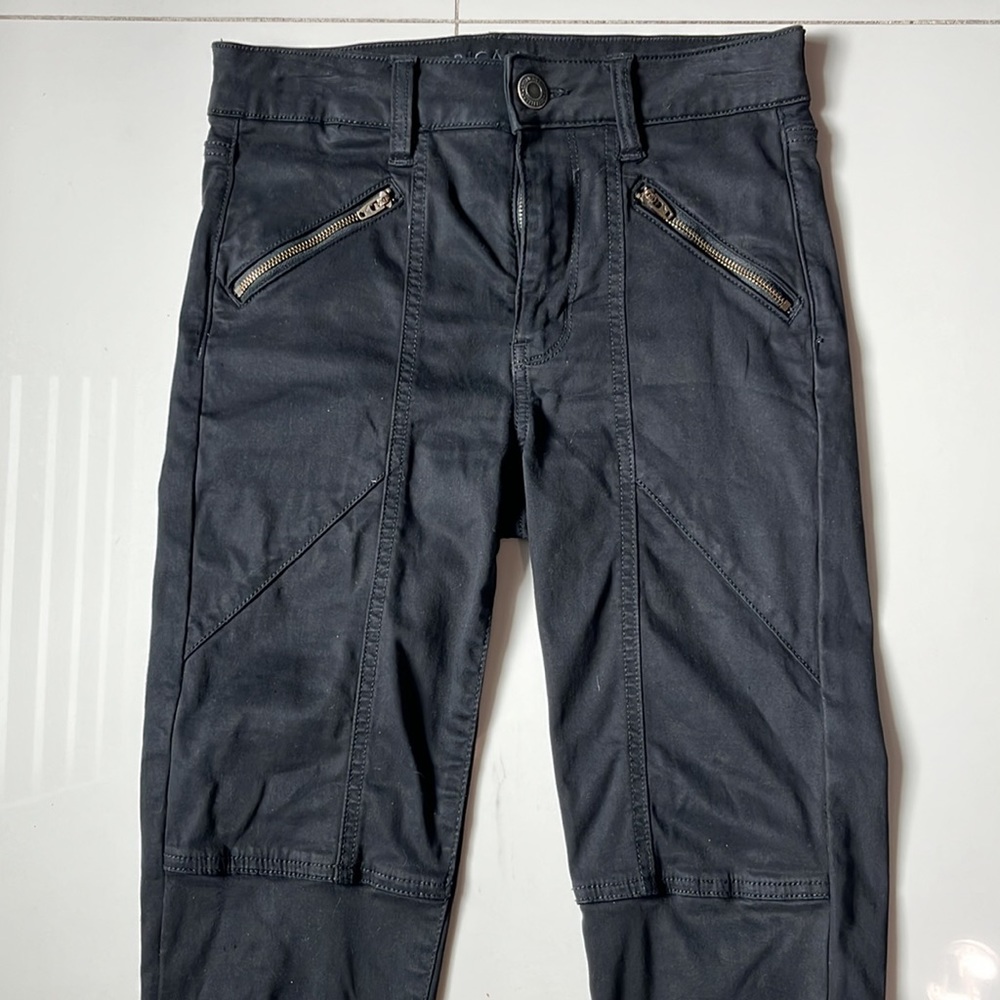 American Eagle Black Zipper Jegging - Picture 4 of 6